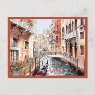 ANSICHTKAART Mooie aquarel van Venetië Reizen Briefkaart