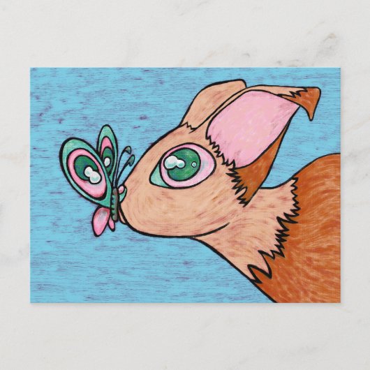 Ansichtkaart, Nieuwsgierige Vlinder Vriend Briefkaart (Voorkant)