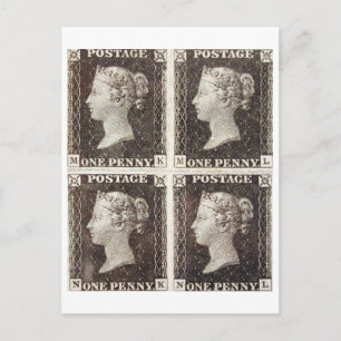 Ansichtkaart - Penny Black Postzegels Briefkaart