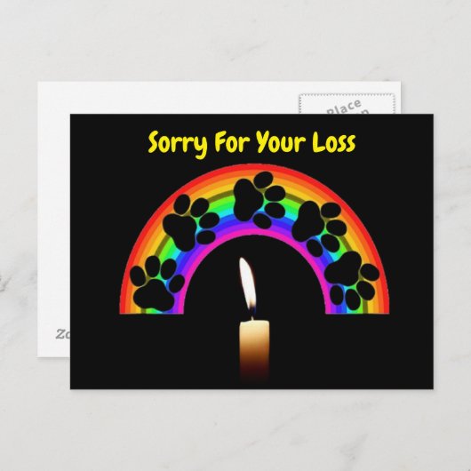 Ansichtkaart Pootjes Op Regenboog Met Kaars Sterk Briefkaart (Voorkant / Achterkant)