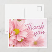 Ansichtkaart - Roze Madelief Bedankt Briefkaart (Voorkant / Achterkant)