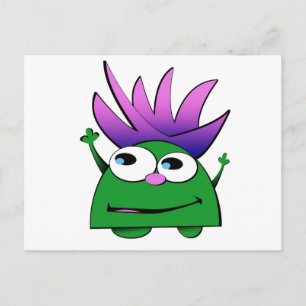 Ansichtkaart, Schattig Klein Groen Monster Cartoon Briefkaart