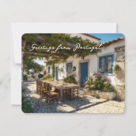Ansichtkaart uit Portugal, terras Feestdagenkaart