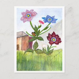 ANSICHTKAART UITNODIGING Aquarel van Gras & Bloeme Briefkaart