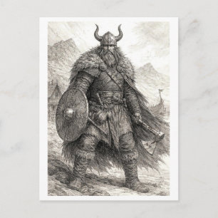 Ansichtkaart. Viking krijger Briefkaart