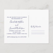 Ansichtkaart voor verlovingsfeest met blauwe tegel uitnodiging briefkaart (Achterkant)