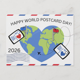 Ansichtkaart voor Wereldansichtkaartdag 2026 Feestdagenkaart