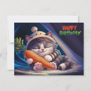 Ansichtkaarten Gefeliciteerd Verjaardag Petit Chat Briefkaart