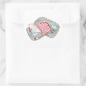 ansjovis in een blik vierkante sticker (Tas)