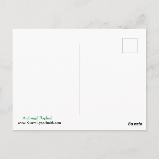 Anskaart van aartsengel Rafaël Briefkaart (Achterkant)