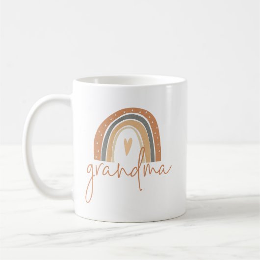 ANSLEY Boho Burnt Oranje Rainbow Heart Grandma Koffiemok (Links)