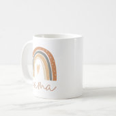 ANSLEY Boho Burnt Oranje Rainbow Heart Mama Koffiemok (Voorkant links)