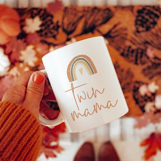 ANSLEY Boho verbrandde Oranje regenboog Twin Mama Koffiemok