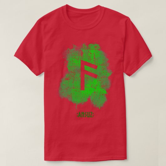 Ansuz Rune Green T-shirt (Design voorkant)