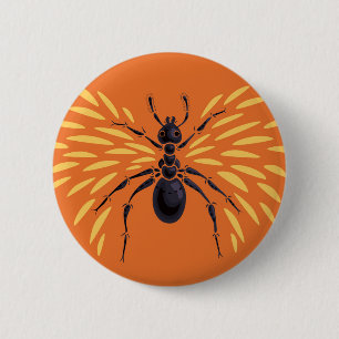 Ant Art Insectenliefhebber Fiery Oranje entomologi Ronde Button 5,7 Cm