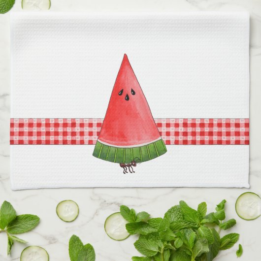 Ant avec pastèque - Serviette de cuisine (Plié)