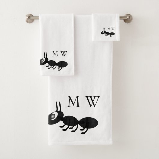 Ant Design Monogram Bad Handdoek (Insitu)
