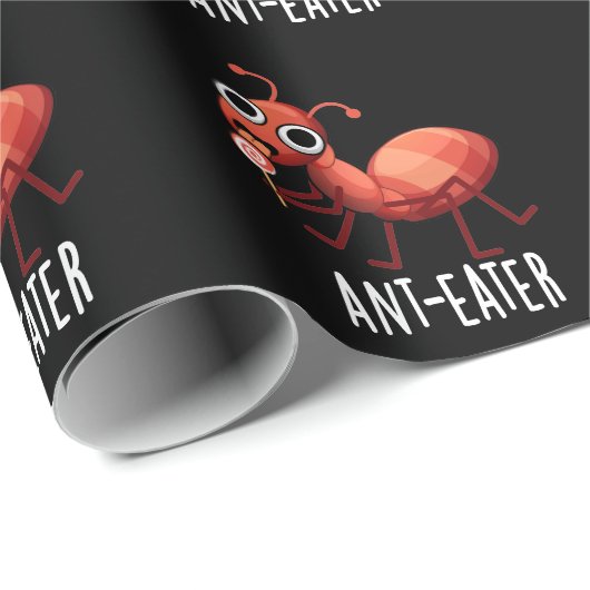 Ant-eater Funny Ant Pun Dark BG Cadeaupapier (Rol Hoek)