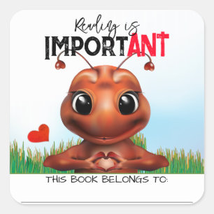 Ant Gebarentaal Boeklabel Vierkante Sticker