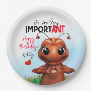 Ant Inspirerend teken Verjaardag Papieren Bordje