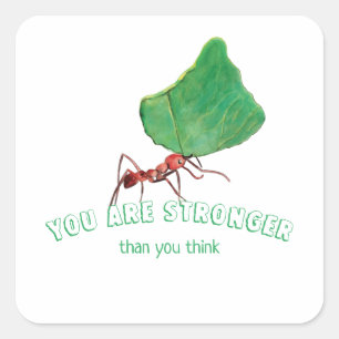 Ant met een groot blad vierkante sticker