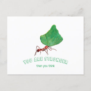 Ant met groot blad - Je bent sterk Briefkaart