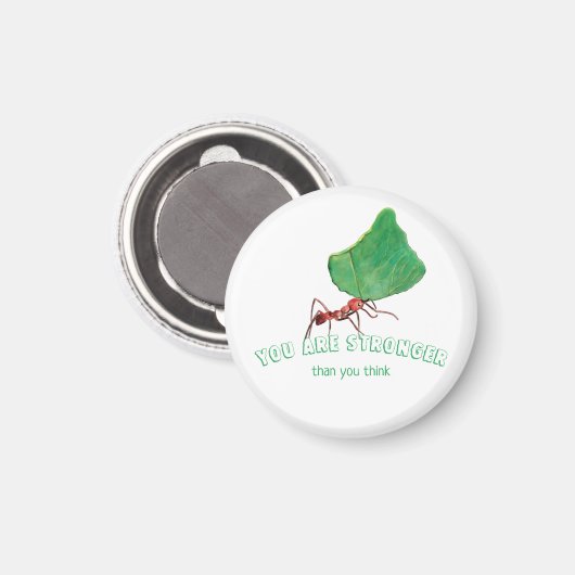 Ant met groot blad - Je bent sterker Magneet (Voorkant / Achterkant)