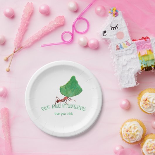 Ant met groot blad - Je bent sterker Papieren Bordje (Feest)