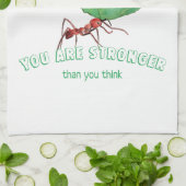 Ant met groot blad - Je bent sterker Theedoek (Gevouwen)