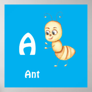 Ant personaliseer ABC: Letter A - Jouw namen toevo Poster