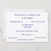 Ant Picnic Invite 2 Kaart (Achterkant)