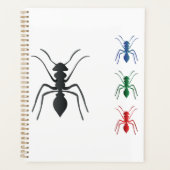 Ant Silhouettes Insecten Zwart Blauw Groen Rood Planner (Voorkant)