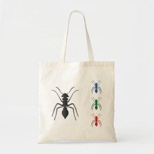 Ant Silhouettes Insecten Zwart Blauw Groen Rood Tote Bag