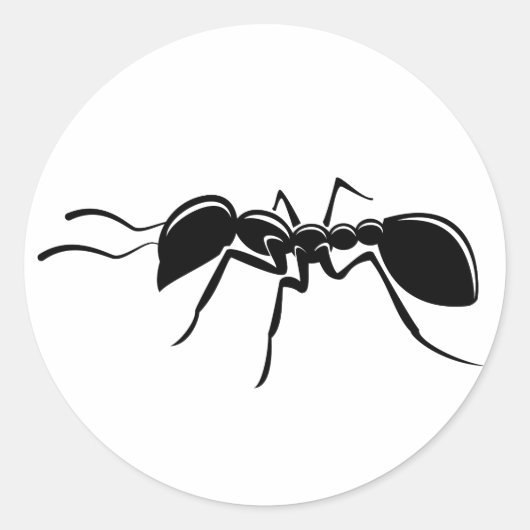 Ant tekeninsect ronde sticker (Voorkant)