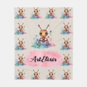 Ant Waterverf Pattern Fleece Deken (Voorkant)