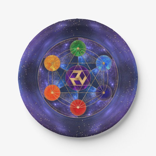 Antahkarana in Sacred Geometry Ornament - Nebula Papieren Bordje (Voorkant)