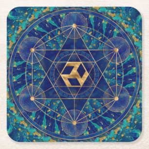 Antahkarana in Sacred Geometry Ornament Vierkante Kartonnen Onderzetter