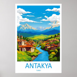 Antakya Reispark Ski Poster Nationaal Vintage