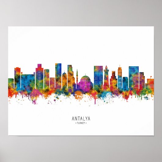 Antalya Turkey Skyline Poster (Voorkant)