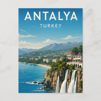 🌊 Antalya Turkije Middellandse Zeekust en Waterva Briefkaart