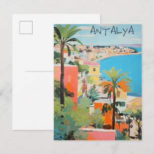 Antalya Turkije Reizen Stad Schilderen Esthetisch Briefkaart