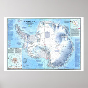 "Antarctica: 1987 Gedetailleerde KAART ... Poster