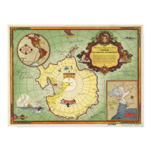 Antarctica - 2e Byrd Expedition Anqitue Map 1934