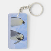 Antarctica. Emperor penguins & chick Sleutelhanger (achterkant)