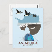 Antarctica For Adventure Travel poster map. Briefkaart (Voorkant / Achterkant)