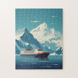 Antarctica IJsberg en schip Retro Reizen Poster Legpuzzel