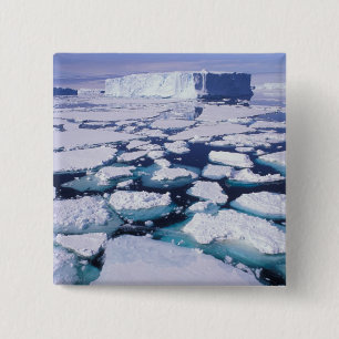 Antarctica, Ijsstroming. Vierkante Button 5,1 Cm