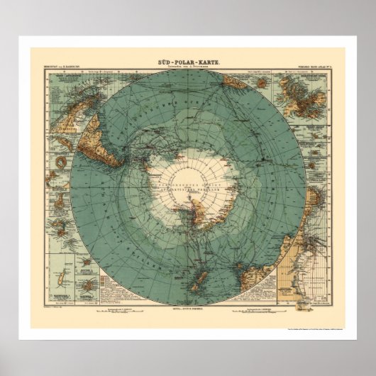 Antarctica-kaart 1912 poster (Voorkant)