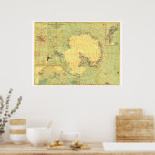 "Antarctica: kaart van 1932 Zuidpoolgebieden ... Poster (Keuken)