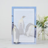 Antarctica, keizerspinguïns briefpapier (Staand voorkant)